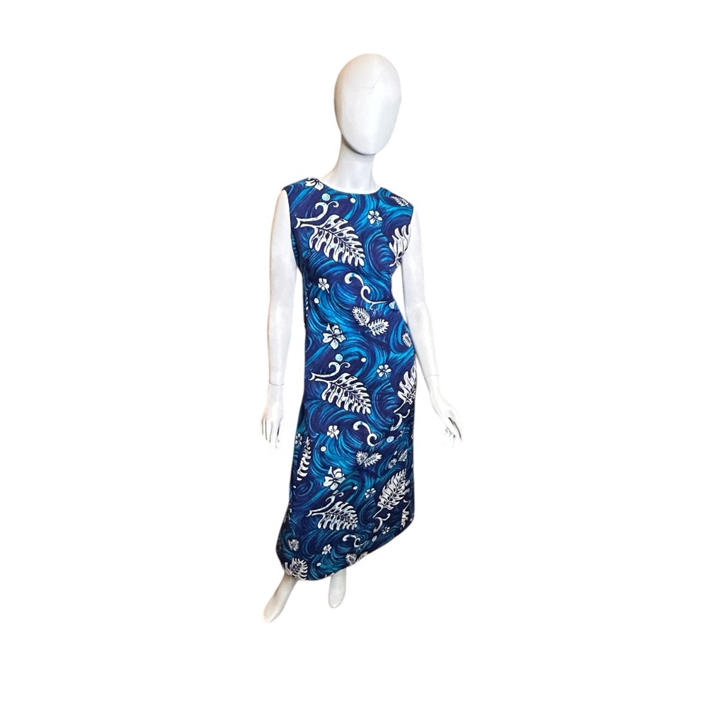 Vintage 60s McInerny’s Blue Hawaiian Hostess Dress Small